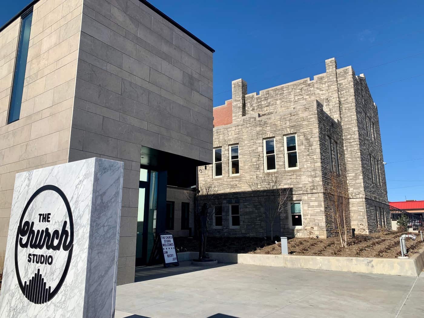 The old and the new coming together at the renovated Church Studio in Tulsa.