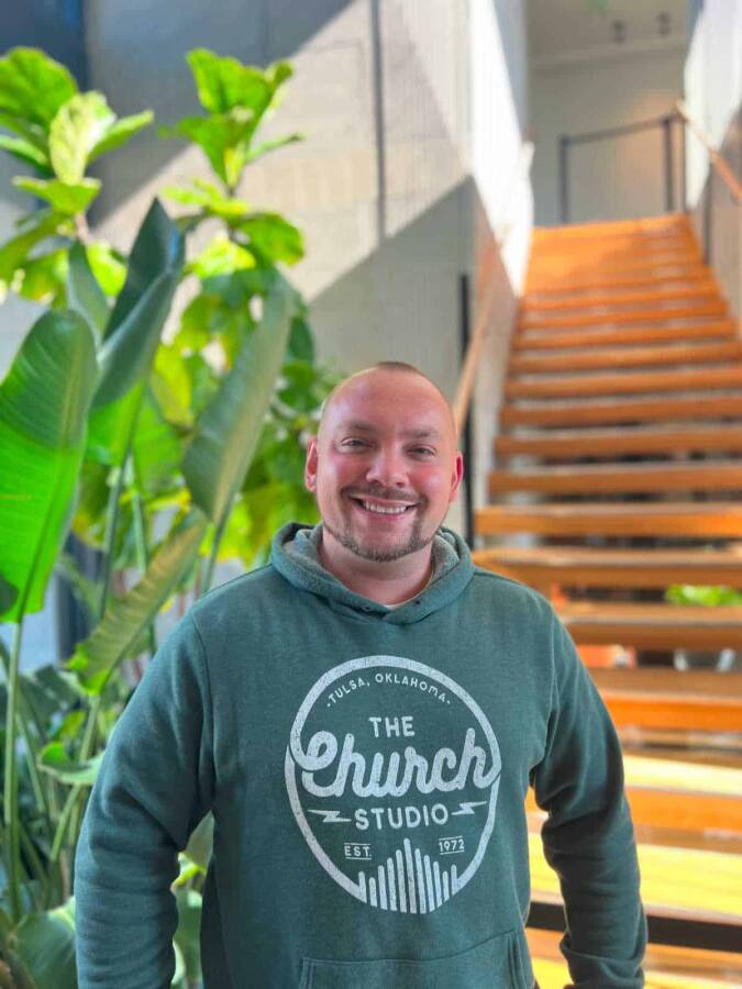 Ronnie Carlson is happy to be at The Church Studio.